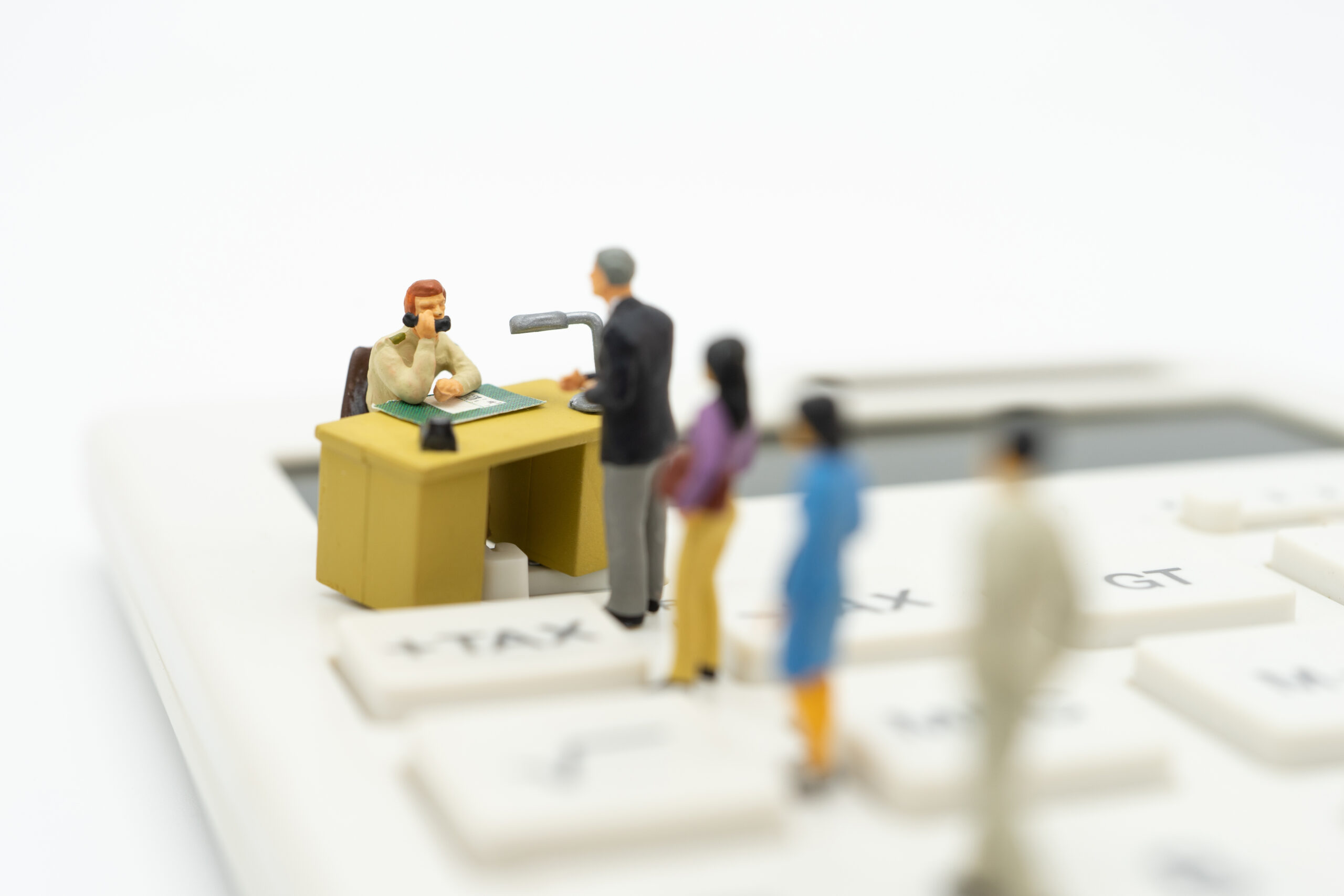 Miniature people Pay queue Annual income (TAX) for the year on c